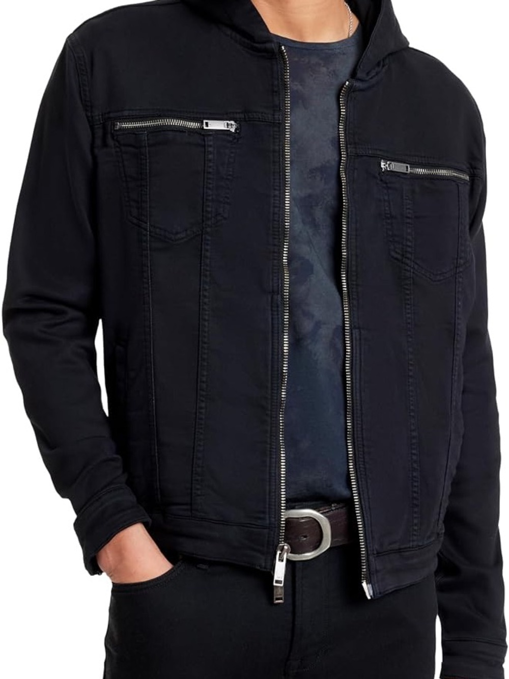 John Varvatos USA Scott Hooded Zip Front Jacket
